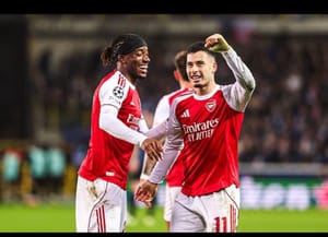 Club Brugge 0–3 Arsenal: Madueke's Double & Martinelli Magic Seal Perfect UCL Six-Pack